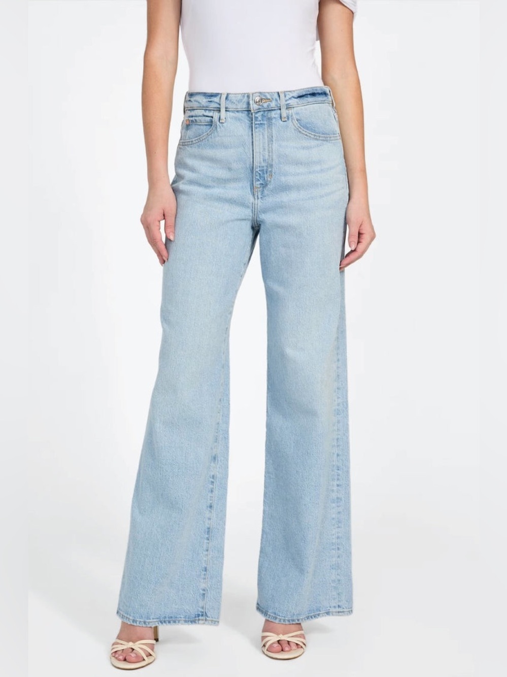 New Guess Light Blue High-Rise Wide Leg Jeans SZ 27